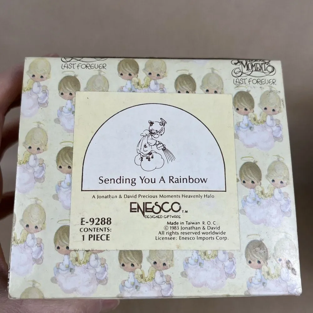 Precious Moments Sending You A Rainbow E-9288 Enesco 1982 Gift For Loss Of Loved